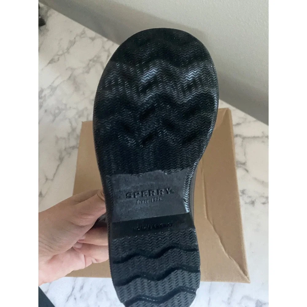 Sperry Saltwater Duck Boots Black Rainbow Quilted Kids 10M SCL166394